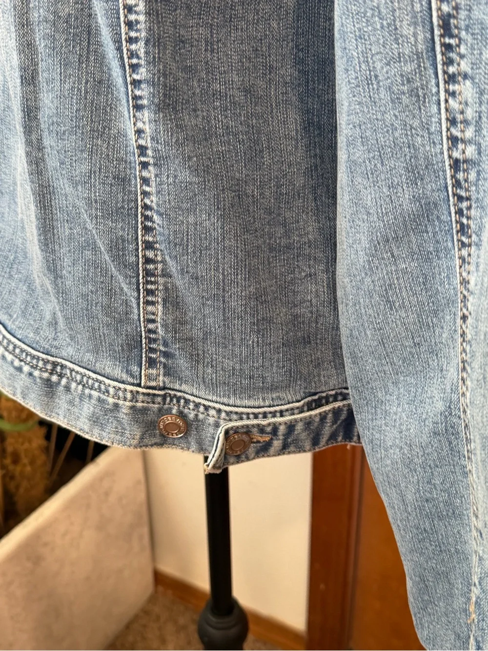 Maurices Light Blue Denim Jacket with Button Front